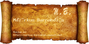 Márkus Barnabás névjegykártya